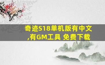 奇迹S18单机版有中文,有GM工具 免费下载